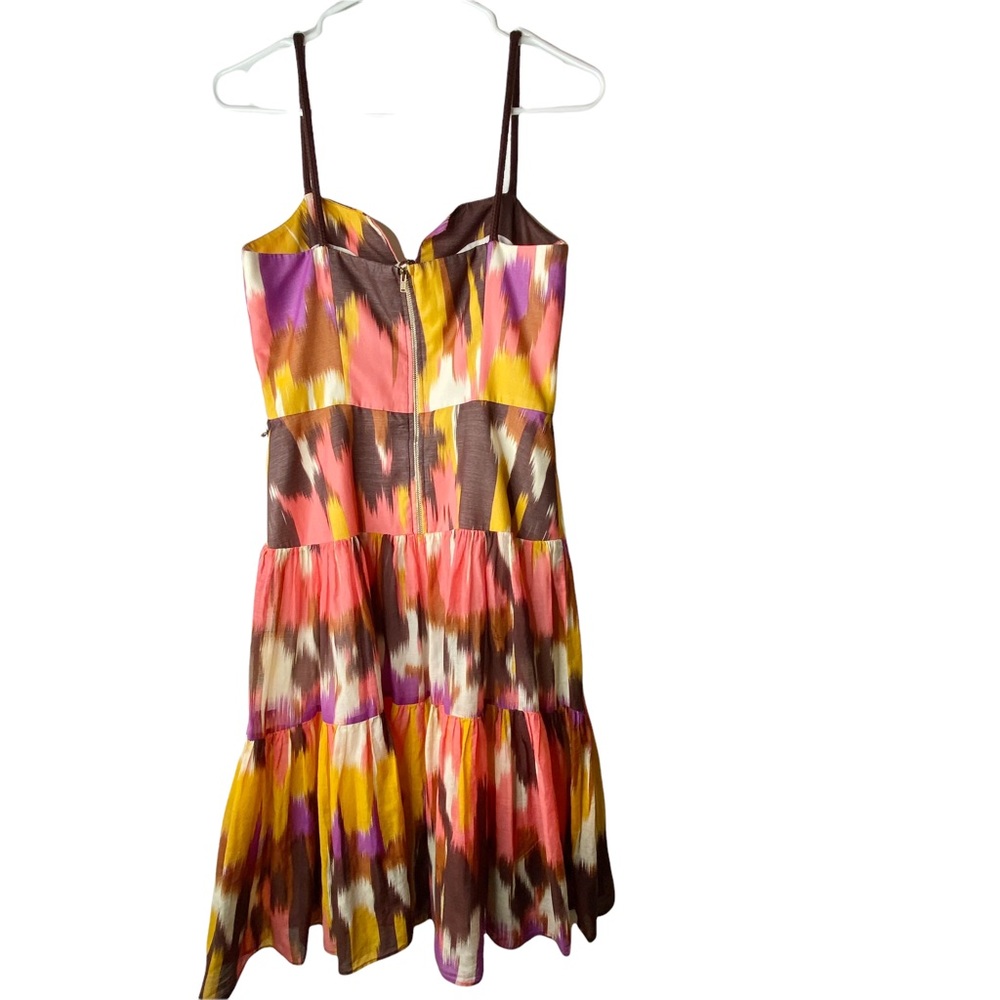 Milly of New York Watercolor Ikat Tiered Ruffle Silk Broomstick Sundress… - Picture 14 of 15